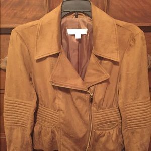 🍂Like New-New York & Co. Camel Tan Suede Moto Jacket (XS)🍂